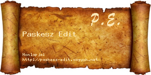 Paskesz Edit névjegykártya